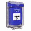 GLR441ZA-EN STI Blue Indoor/Outdoor Low Profile Flush Mount w/ Sound Key-to-Reset Push Button with Non-Returnable Custom Text Label English