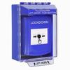 GLR481LD-EN STI Blue Indoor/Outdoor Low Profile Surface Mount w/ Sound Key-to-Reset Push Button with LOCKDOWN Label English