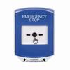 GLR4A1ES-EN STI Blue Indoor Only Shield w/ Sound Key-to-Reset Push Button with EMERGENCY STOP Label English