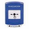 GLR4A1EV-ES STI Blue Indoor Only Shield w/ Sound Key-to-Reset Push Button with EVACUATION Label Spanish