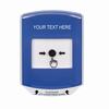 GLR4A1ZA-EN STI Blue Indoor Only Shield w/ Sound Key-to-Reset Push Button with Non-Returnable Custom Text Label English