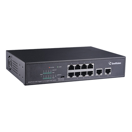 [DISCONTINUED] GV-APOE0810 Geovision 10-Port 10/100/1000M Unmanaged PoE Switch with 8-Port PoE