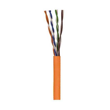 I99993-12B Southwire 23 AWG 4 Unshielded Twisted Pairs (UTP) Solid Bare Copper CMP Plenum Cat6 Network Cable - 1000' Pull Box - Orange