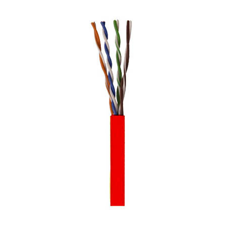 I99993-8B Southwire 23 AWG 4 Unshielded Twisted Pairs (UTP) Solid Bare Copper CMP Plenum Cat6 Network Cable - 1000' Pull Box - Red