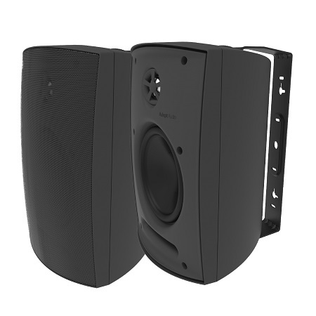 IO60B Adept Audio IO60 Indoor/Outdoor 6 1/2" 100W Injection-Molded Polypropylene Cabinet Speaker - Pair of Speakers - Black