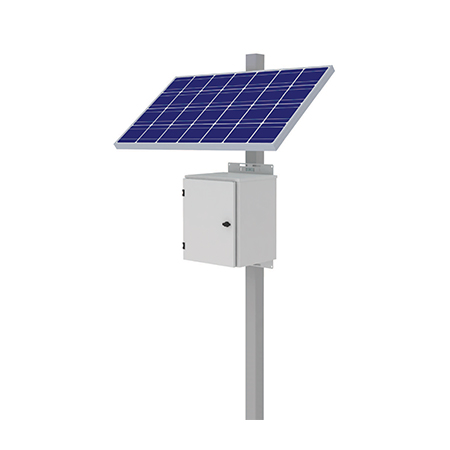 KBC-AL2-300W KBC Networks 300 Watt Advanced Remote Power Kit with 1 x 300W Solar Panel with 14" D x 16" W x 19" H Powder-Coated Aluminum Enclosure and Side Panel Mount for 3-6" Pole
