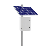 KBC-AL5-300W KBC Networks 300 Watt Advanced Remote Power Kit with 1 x 300W Solar Panel, 13" D x 22" W x 30" H Powder-Coated Aluminum Enclosure and Side Panel Mount for 3-6" Pole