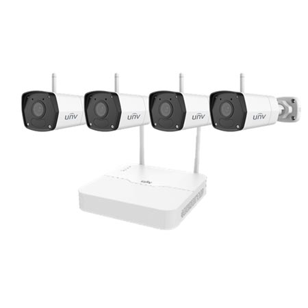 KIT/NVR301-04LS3-W-4-2122LB-ABF28WK-G Uniview 4 Channel NVR Wi-Fi Kit 40Mbps Max Throughput - No HDD and 4 x 2.8mm 1080p Bullet IP Security Cameras