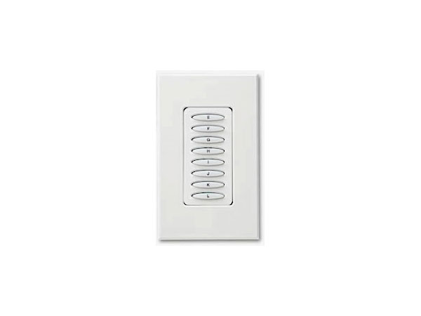 KPLR-8-W PulseWorx Keypad Controller, Load Relay, 8A, 8 Button - White