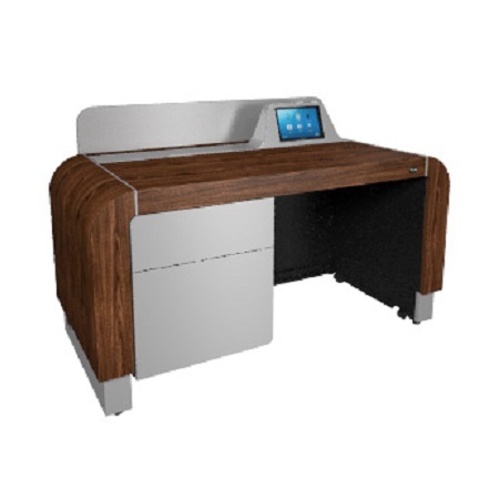 L7-F61A-WD-SLHB9 Middle Atlantic L7 Series Lectern in Montana Walnut with Silver Accents