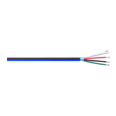 LUQSHL 22 AWG 2 Conductors Shielded 12 AWG 2 Conductors Unshielded Stranded Bare Copper CL3R Non-Plenum Access Control Composite Cable - 1000' Reel - Blue with Brown Stripe