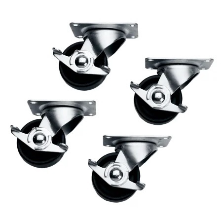 5WL Middle Atlantic Set of 4 Casters for Any Slim 5, (2 Locking) With Mounting Hardware