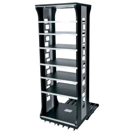 ASR-60-HD Middle Atlantic Adjustable Heavy Duty Slide Out Rotating Shelving System Useable Height, 21" Deep - 9 Shelves