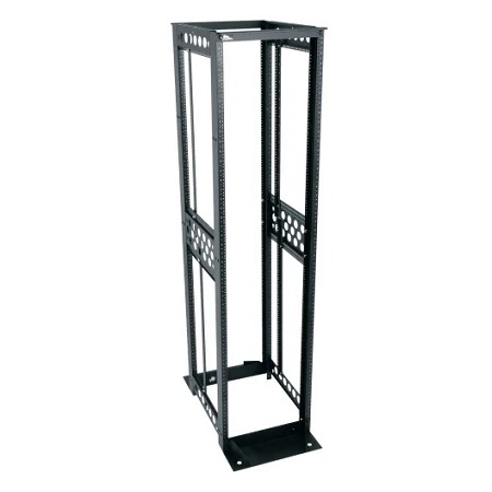R4CN-4530B Middle Atlantic 45 Space (78 3/4 Inch), 30 Inch Deep Four Post Open Frame Rack, Black Finish, Cage-Nut Rail