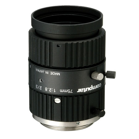 M7528-MP Computar 2/3" C-Mount 75mm F/2.8 1.5 Mega-Pixel Locking Iris Lens