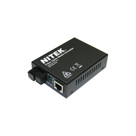 MC712SG-10 Nitek 1000TX to 1000FX Single-Mode Gigabit Fiber Media Converter - Up to 10km over One Fiber 1310T/1550R