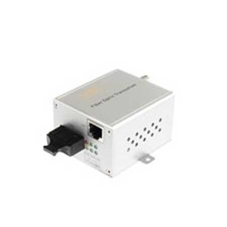 MCG1-S2-MSA KBC Networks Ethernet Media Converter with PoE+ Singlemode Dual Fiber Compact ST Connector US Power Connection