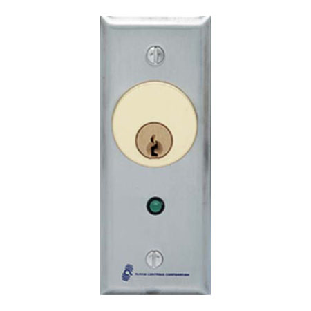 MCK-2-2 Alarm Controls SPDT Alternate Action Switch - 1.75" Wide Stainless Steel Plate with Green LED