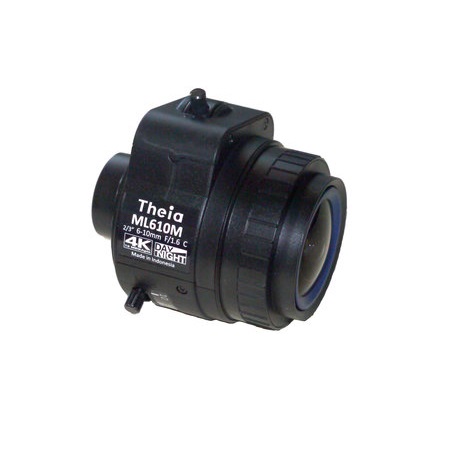 ML610P Theia 2/3 C Mount 6-10mm Varifocal F/1.7 12MP True 4K IR Corrected P Iris Lens
