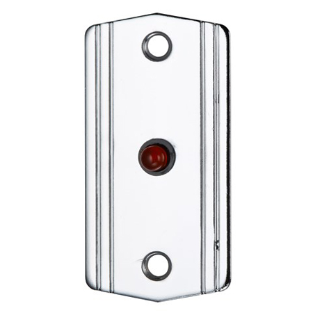 MP-28 Alarm Controls Red LED, 12 or 24 VDC, Chrome Plated Brass Mini-Plate