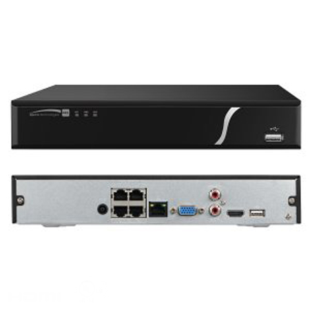 N4NXL4TB Speco Technologies 4 Channel NVR 80Mbps Max Throughput - 4TB with Built-in PoE+ Switch