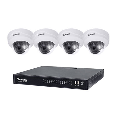 [DISCONTINUED] ND8322P-2TB-4FD1A Vivotek 8 Channel NVR Kit 64Mbps Max Throughput 2TB w/ 4 x 2MP Indoor Dome IP Security Cameras