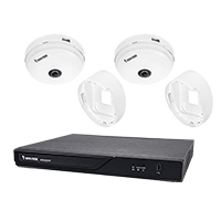 ND9323P-2TB-2FE90 Vivotek 8 Channel NVR 64Mbps Max Throughput w/ 8 Channel PoE Built-In - 2TB w/ 2 x 5MP Indoor Fisheye IP Security Cameras with Wall Mount Brackets