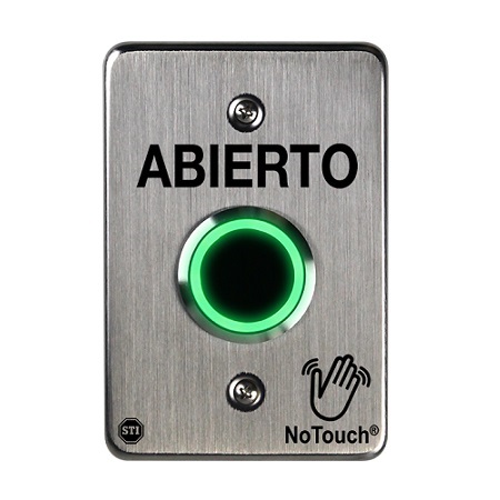 NT-SS102-ES STI NoTouch Stainless Steel IR Switch - US Single-Gang - Open - SPANISH