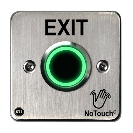 NT-SS301-EN STI NoTouch Stainless Steel IR Switch - European Single-Gang - Exit