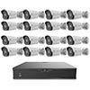 NVR304-8TB-IPC2124SB16 Uniview 16 Channel NVR Kit 160Mbps Max Throughput 8TB Built-in 16 Port PoE w/ 16 x 4MP Outdoor IR Bullet IP Security Cameras