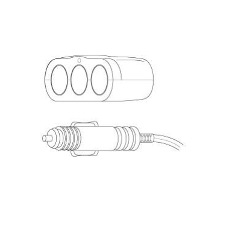 P312B Vanco Adapter Cigarette Plug / 3-Cigarette Socket Block