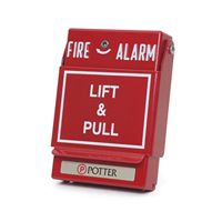1000448 Potter P32-1T-LP-KL Dual Action Fire Pull Station - Key Reset - Red