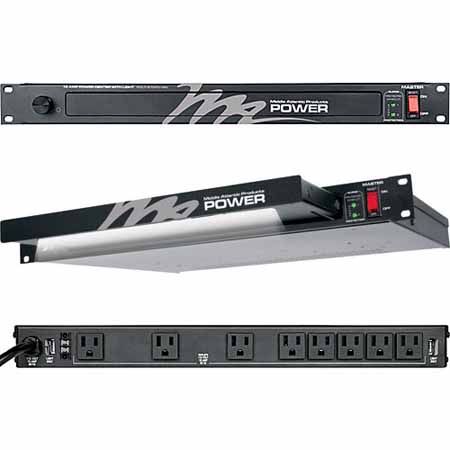 PDLT-815RV-RN Middle Atlantic Rack Light with Single 15 Amp Circuit, Surge / Spike Protected Rackmount Power Distribution