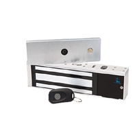 PM1200 Alarm Lock Power Magnet - 1200lb Magnetic Lock Field Selectable 12/24v DC -Aluminum Finish