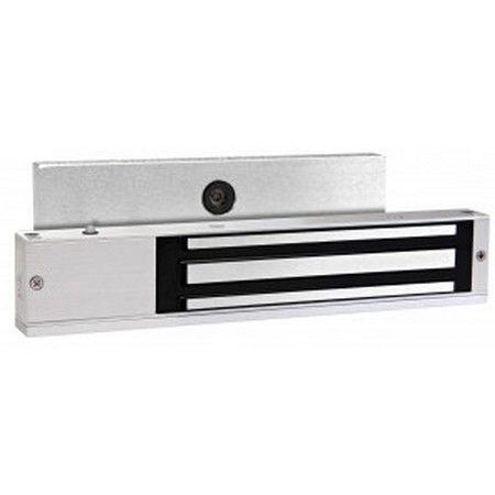 PM600L Alarm Lock Power Magnet - 600lb Magnetic Lock Field Selectable 12/24v DC - L.E.D. Indicator & Door Bond Sensor - Aluminum Finish