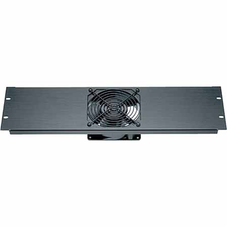 QFP-1-119 Middle Atlantic Quiet Fan Panel Assembly - One 220 VAC Fan, 3 Space Anodized Finish