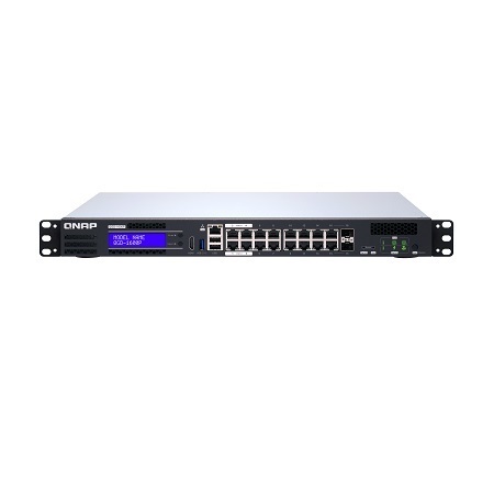 QGD-1600P-8G-US QNAP 16 x 1GbE Ports with 2 RJ45 and SFP+ Combo Ports 370W Total Budget Web Managed PoE Switch - 8GB RAM