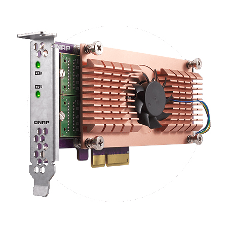 [DISCONTINUED] QM2-2P QNAP Dual M.2 22110/2280 PCIe SSD expansion card