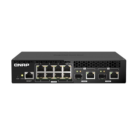 QSW-M2108R-2C-US QNAP 8 Port 2.5Gbps, 2 Port 10Gbps SFP+/ NBASE-T Combo Management Switch