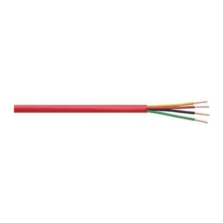 760184M1R Remee 18 AWG 4 Conductors Unshielded Solid Bare Copper FPLP Plenum Fire Alarm Cables - 1000' Reel - Red