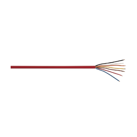 R00296M1R Remee 18 AWG 6 Conductors Unshielded Solid Bare Copper FPLR Non-Plenum Fire Alarm Cables - 1000' Reel - Red