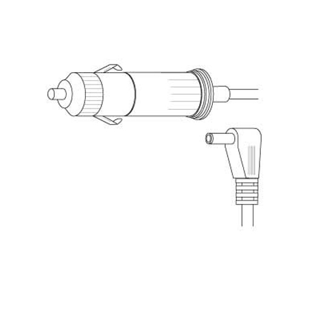 RA3 Vanco Cable Cigarette Plug / Right Angle 1.3 x 3.5mm Plug 4ft