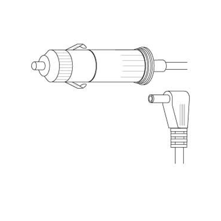 RA4 Vanco Cable Cigarette Plug / Right Angle 2.1 x 5.5mm Plug 4ft