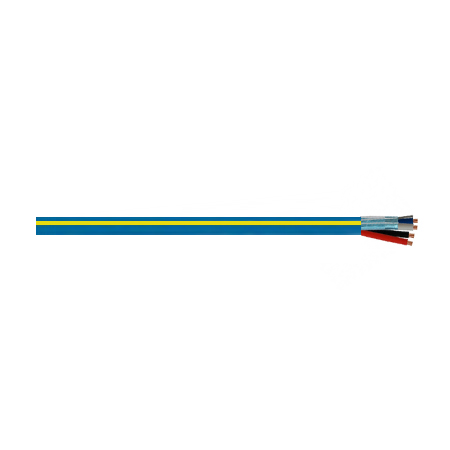 REM182222SHLTM1OY Remee 22 AWG 2 Conductors Shielded 18 AWG 2 Unshielded CL3R Non-Plenum Access Control Cable - 1000' Reel - Blue with Yellow Stripe