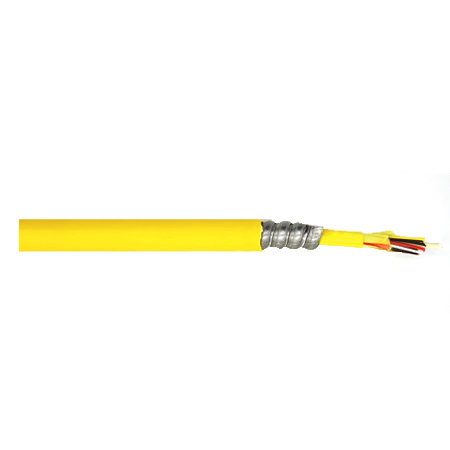REMEX330676KYIALR-4500 Remee 6 Fiber Tight-Buffered Singlemode OFCP Plenum Distribution - Aluminum Armored Fiber Optic Cable - 4500' Spool - Yellow