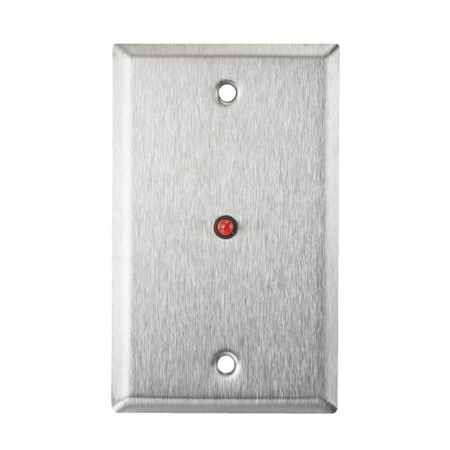 RP-28L Alarm Controls Single Gang Stainless Steel Wall Plate with 1/2" Red LED