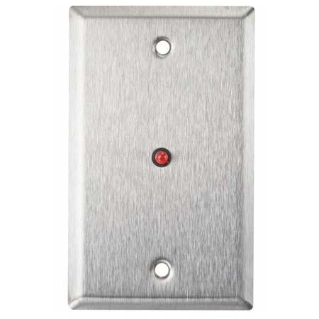RP-28LAMBER Alarm Controls Single Gang Stainless Steel Wall Plate with 1/4" Red LED