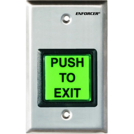 SD-7202GC-PEQ Seco-Larm Illuminated Stainless-Steel Single-Gang Request-To-Exit Plate