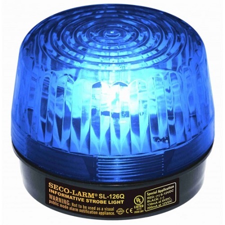SL-126Q/B Seco-Larm Blue Strobe Light 6-12VDC