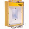 STI-13420CY STI Universal Stopper Dome Cover Enclosed Back Box, Sealed Mounting Plate and Hood with Horn - Custom Label - Yellow - Non-Returnable